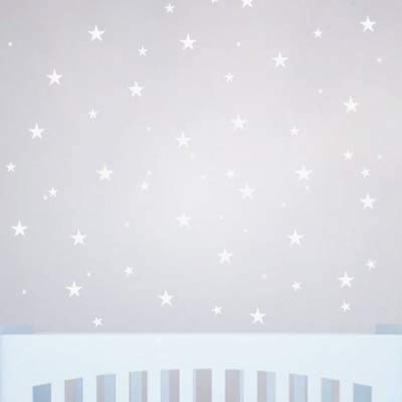 The Boho Design Stars Wall Decals Peel and Stick for Kids, Baby Bedroom Nursery and Living Room, Tribal TeePees Vinyl Wall Stickers Decor (White) - Image 2